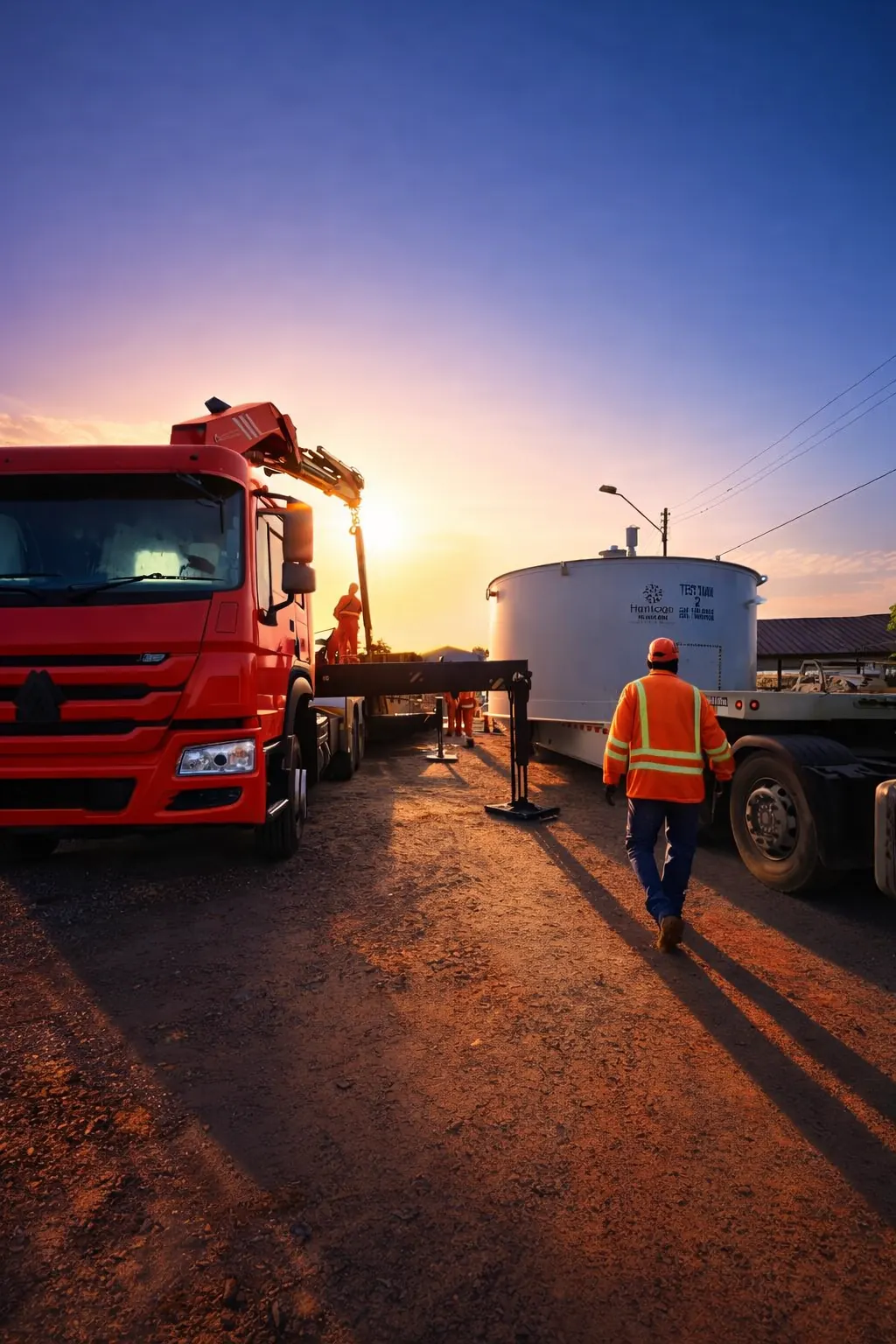 AMCOL truck on an active industrial job site